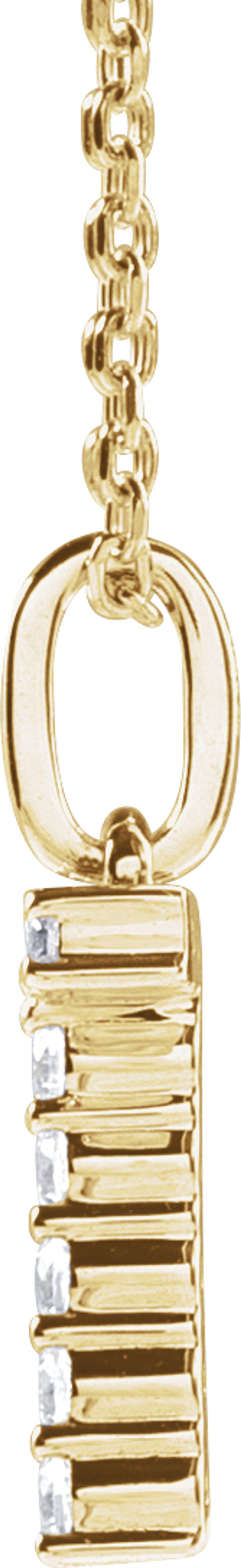 14K Yellow 1/6 CTW Lab-Grown Diamond Initial T 16-18" Necklace