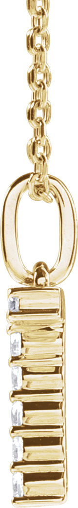 14K Yellow 1/6 CTW Lab-Grown Diamond Initial T 16-18" Necklace