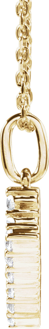 14K Yellow Gold 1/5 CTW Lab-Grown Diamond Initial V 16-18" Necklace 