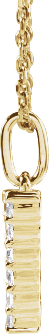 14K Yellow 1/3 CTW Lab-Grown Diamond Initial W 16-18" Necklace