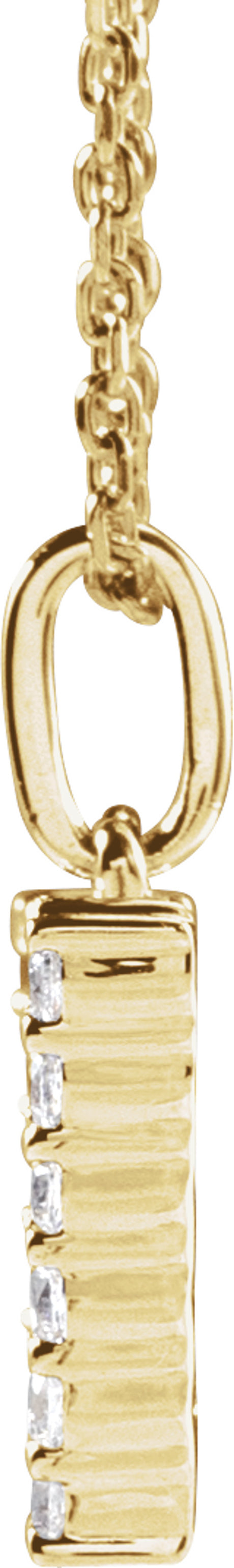 14K Yellow 1/3 CTW Lab-Grown Diamond Initial W 16-18" Necklace