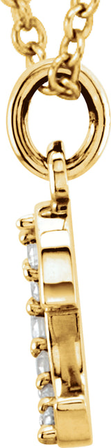 14K Yellow Gold .03 CTW Natural Diamond Lowercase Initial E 16" Necklace