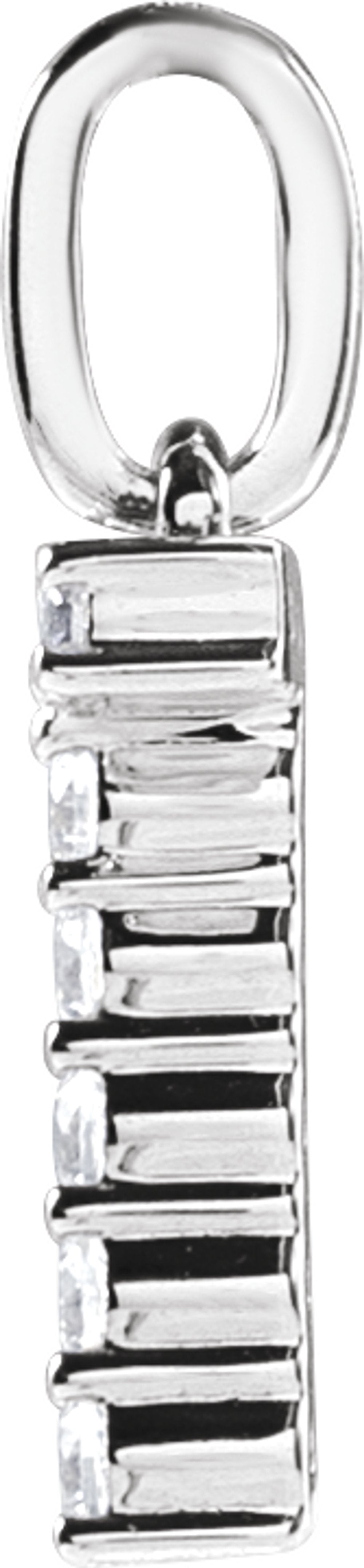 14K White 1/6 CTW Lab-Grown Diamond Initial T Pendant