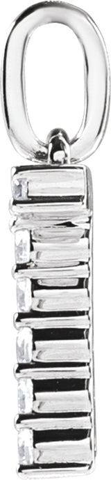 14K White 1/6 CTW Lab-Grown Diamond Initial T Pendant