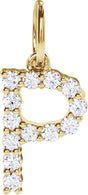 14K Yellow 1/5 CTW Lab-Grown Diamond Initial P Pendant