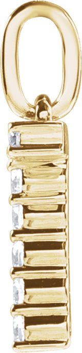 14K Yellow 1/6 CTW Lab-Grown Diamond Initial T Pendant