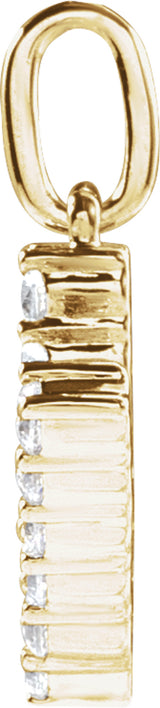 14K Yellow 1/5 CTW Lab-Grown Diamond Initial V Pendant