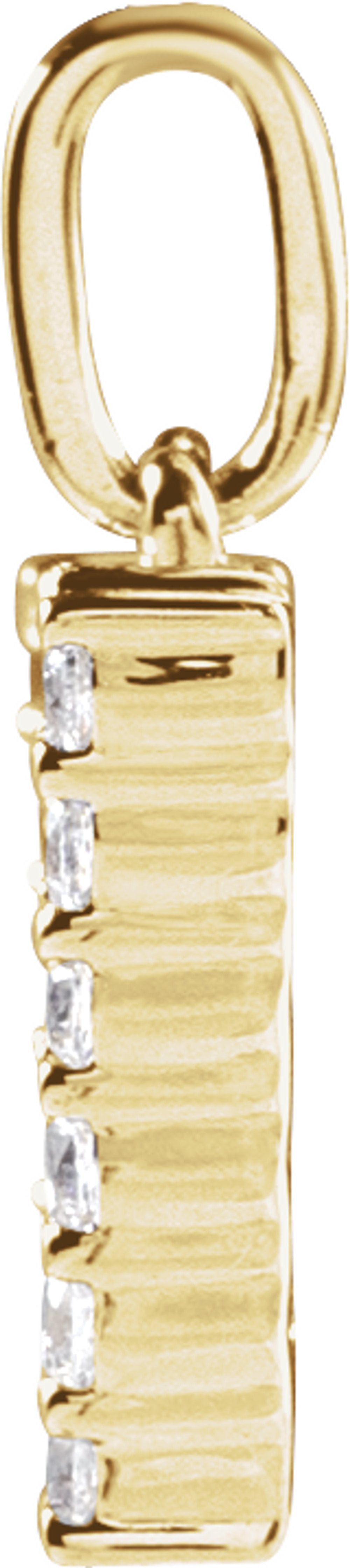 14K Yellow Gold 1/3 CTW Lab-Grown Diamond Initial W Pendant