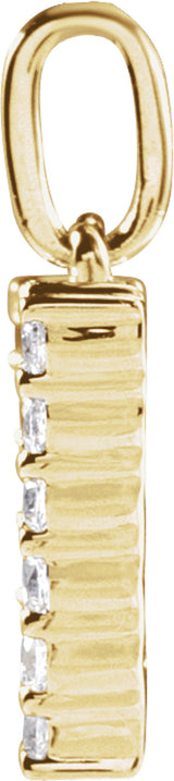 14K Yellow Gold 1/3 CTW Lab-Grown Diamond Initial W Pendant