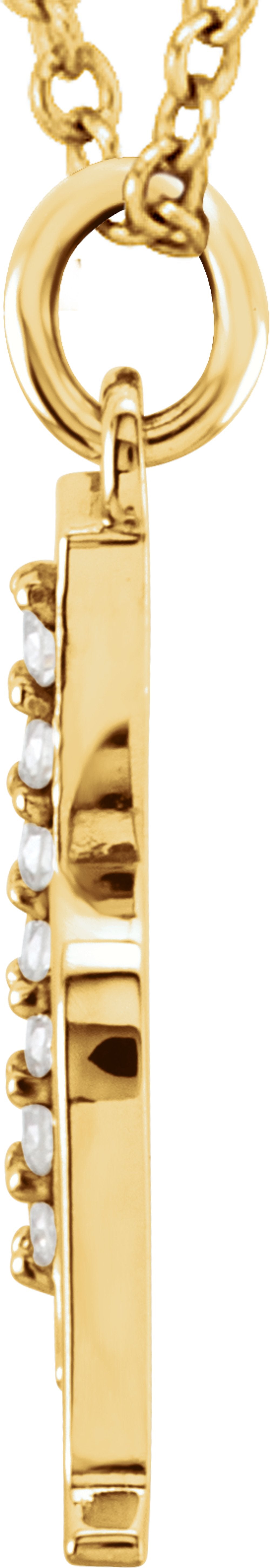 14K Yellow Gold .03 CTW Natural Diamond Lowercase Initial H 16" Necklace