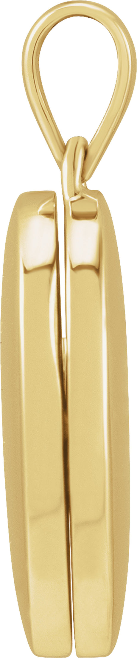 14K Yellow Gold Engravable Oval Locket