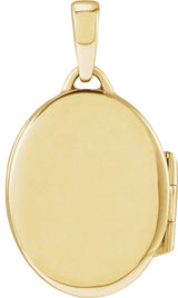 14K Yellow Engravable Oval Locket