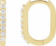 14K Yellow Gold Natural White Sapphire 14 mm Hoop Earrings