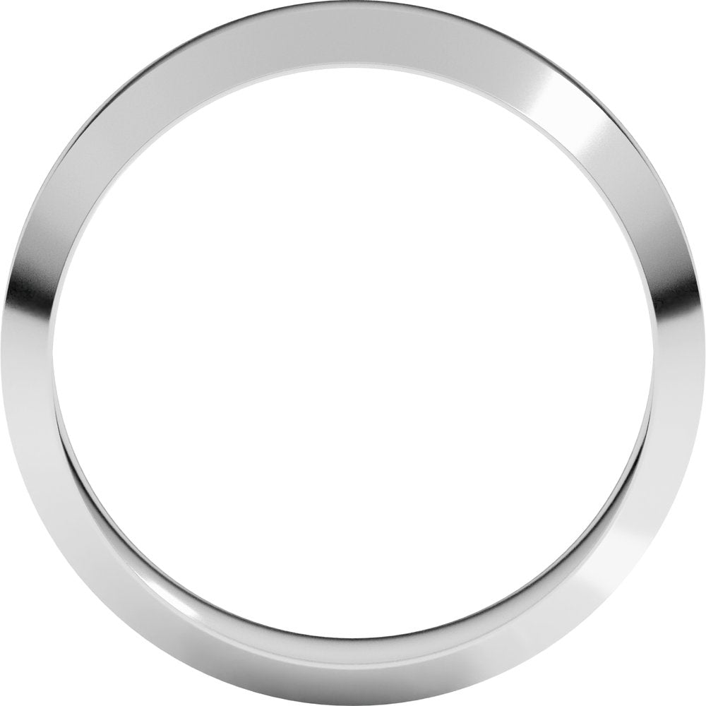 14K White 6 mm Trapezoid Flat Band Size 10
