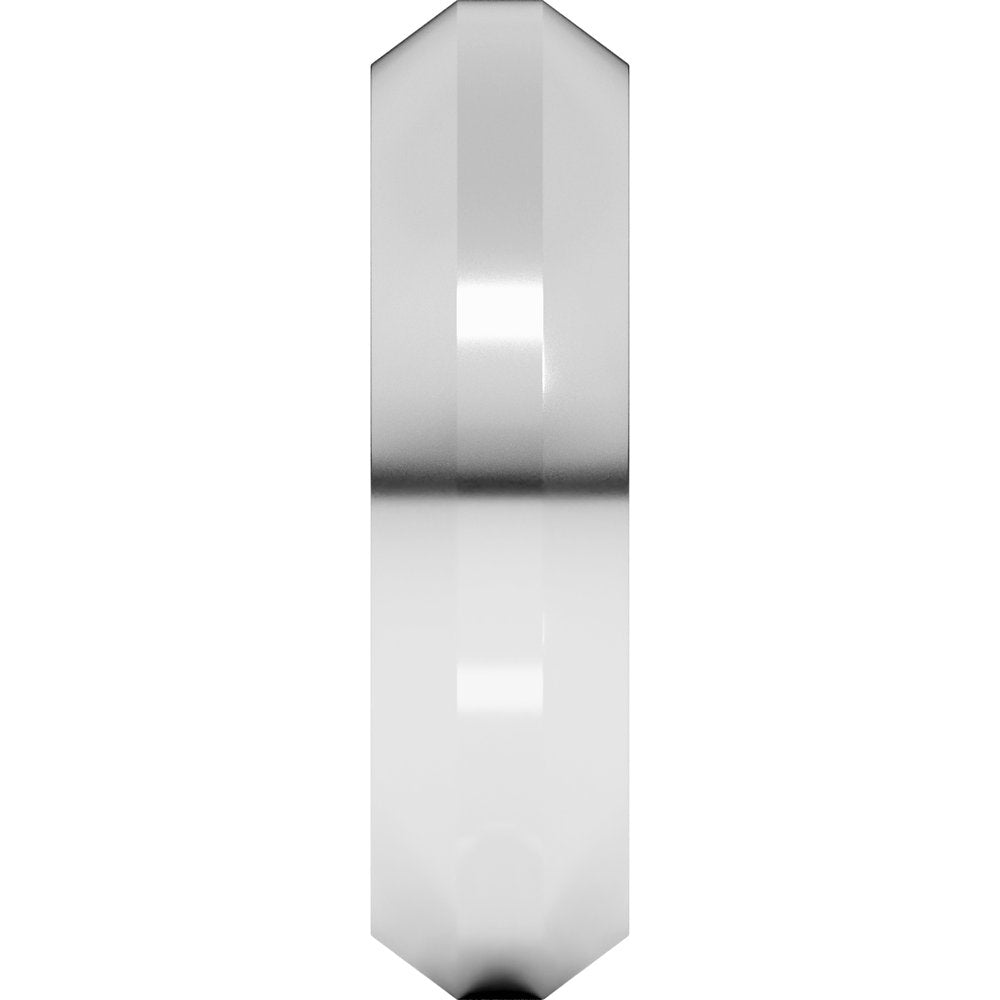 14K White 6 mm Trapezoid Flat Band Size 10