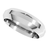 14K White 6 mm Trapezoid Flat Band Size 10