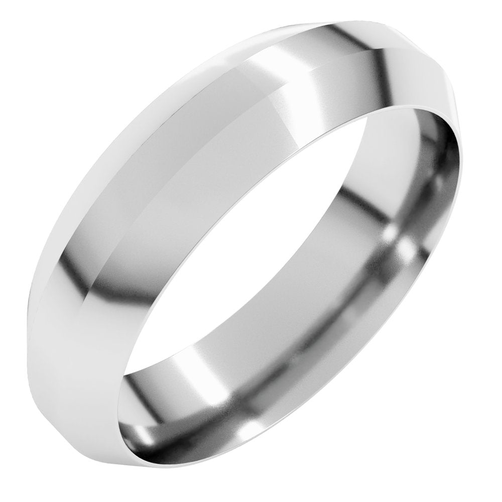 14K White 6 mm Trapezoid Flat Band Size 10