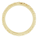 10K Yellow 3.6 mm Floral Half Round Band Size 6.5