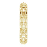 14K Yellow Gold 3.6 mm Floral Half Round Band Size 4