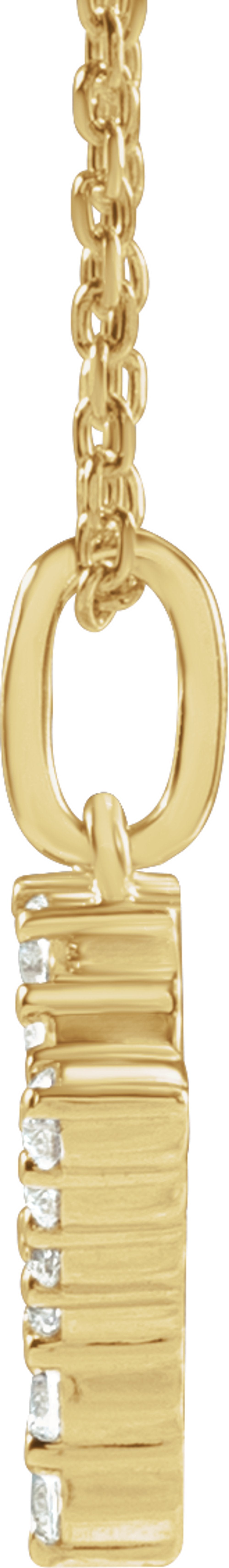 14K Yellow 1/6 CTW Lab-Grown Diamond Initial Y 16-18" Necklace