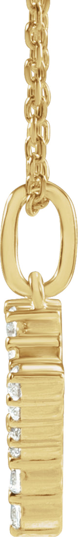 14K Yellow 1/6 CTW Lab-Grown Diamond Initial Y 16-18" Necklace