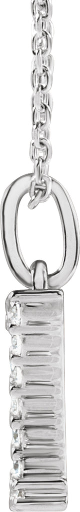 14K White Gold 1/5 CTW Lab-Grown Diamond Initial Z 16-18" Necklace 