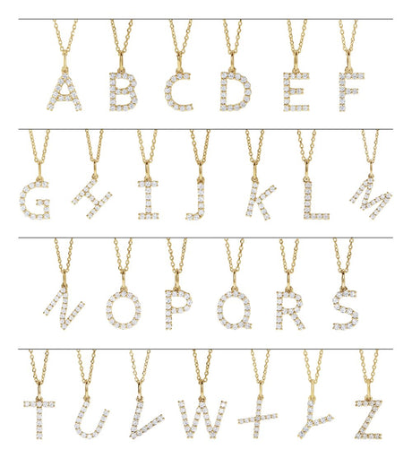 14K Yellow Gold 1/3 CTW Lab-Grown Diamond Initial M Pendant