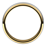 14K Yellow/White 5 mm Stepped Beveled-Edge Inlay Half Round Band