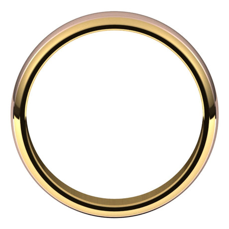 14K Yellow/Rose 5 mm Stepped Beveled-Edge Inlay Half Round Band Size 12