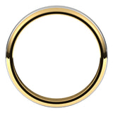14K Yellow/White 4 mm Stepped Beveled-Edge Inlay Half Round Band Size 5