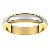 14K Yellow/White 4 mm Stepped Beveled-Edge Inlay Half Round Band Size 5