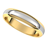 14K Yellow/White 4 mm Stepped Beveled-Edge Inlay Half Round Band Size 5