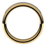 14K Yellow/White 7 mm Stepped Beveled-Edge Inlay Comfort-Fit Flat Band Size 10