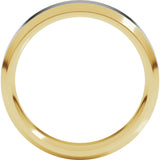 14K Yellow/White 6 mm Stepped Beveled-Edge Inlay Comfort-Fit Flat Band