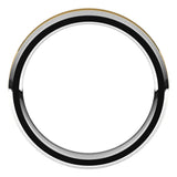 14K White/Yellow 4 mm Stepped Beveled-Edge Inlay Comfort-Fit Flat Band