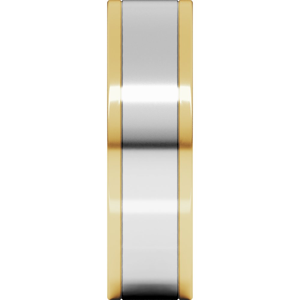 14K Yellow/White 6 mm Comfort-Fit Flat Band