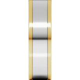 14K Yellow/White 6 mm Comfort-Fit Flat Band