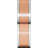 14K White/Rose 6 mm Comfort-Fit Flat Band Size 10