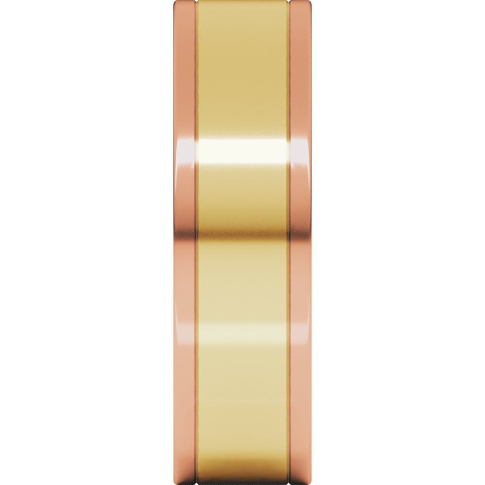 14K Rose/Yellow 6 mm Comfort-Fit Flat Band Size 10