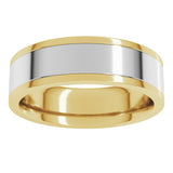 14K Yellow/White 6 mm Comfort-Fit Flat Band