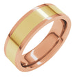 14K Rose/Yellow 6 mm Comfort-Fit Flat Band Size 10