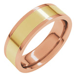 14K Rose/Yellow 6 mm Comfort-Fit Flat Band Size 10