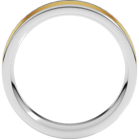 14K White/Yellow 6 mm Comfort-Fit Flat Band Size 7.5