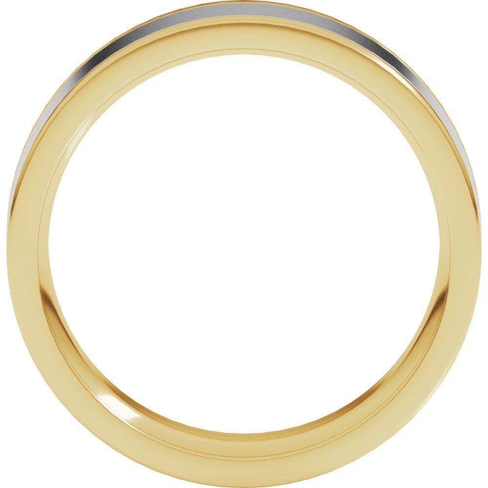 14K Yellow/White 6 mm Comfort-Fit Flat Band