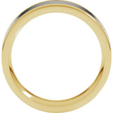 14K Yellow/White 6 mm Comfort-Fit Flat Band