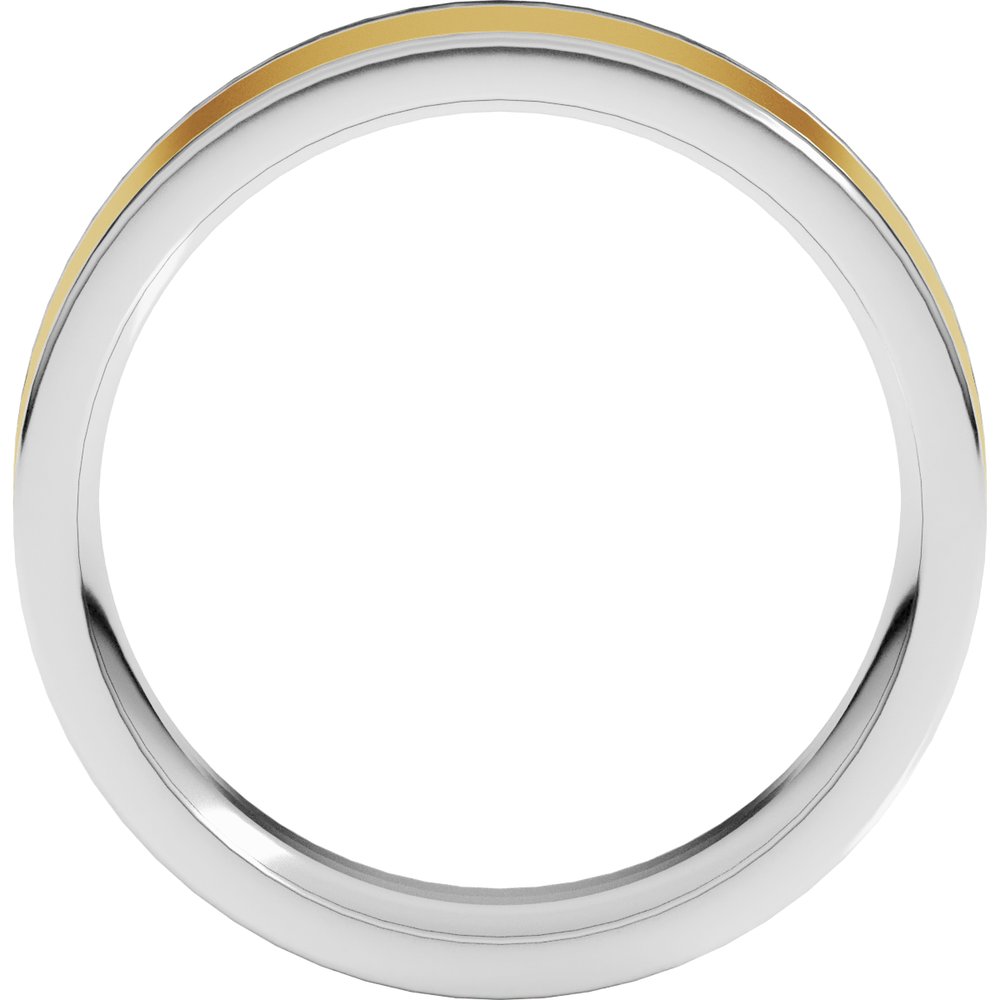 14K White/Yellow 6 mm Comfort-Fit Flat Band