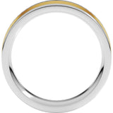 14K White/Yellow 6 mm Comfort-Fit Flat Band