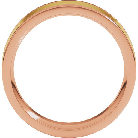 14K Rose/Yellow 6 mm Comfort-Fit Flat Band Size 10