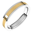 14K White/Yellow 4 mm Comfort-Fit Flat Band Size 9