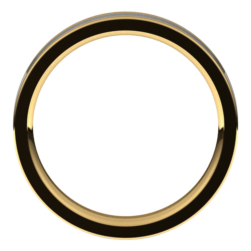 14K Yellow/White 4 mm Comfort-Fit Flat Band Size 7